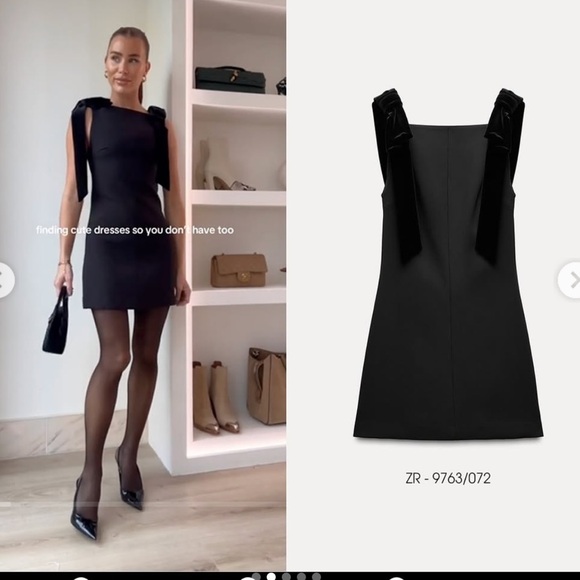 Zara velvet bows dress black - Picture 9 of 10